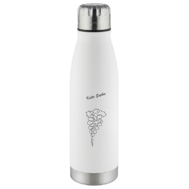 Wasserflasche "Ceramic", 500 ml, schwarz oder weiß - inkl. Lasergravur - Einzelnamen möglich