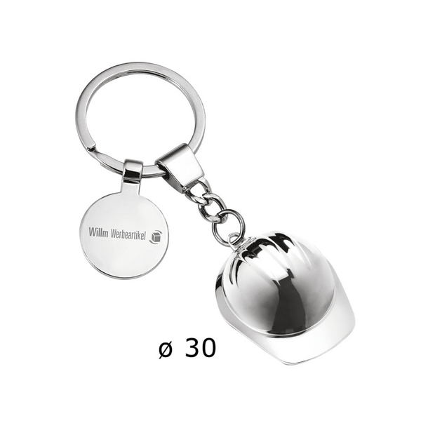 Schlüsselanhänger „Helm" in hochwertiger Verarbeitung aus Chrom/Metall