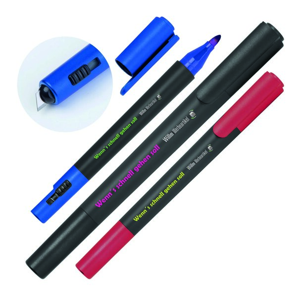 Cutter-Marker blau, rot oder schwarz - Inkl. Digitaldruck